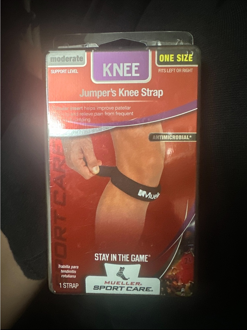 Mueller Jumper’s Knee Strap Patellar Tendon Support Brace One Size Black New